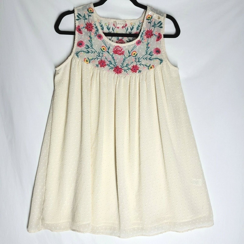 Altard State Floral Embroidered Midi Dress Sleeveless Sheer Line Boho Size XS